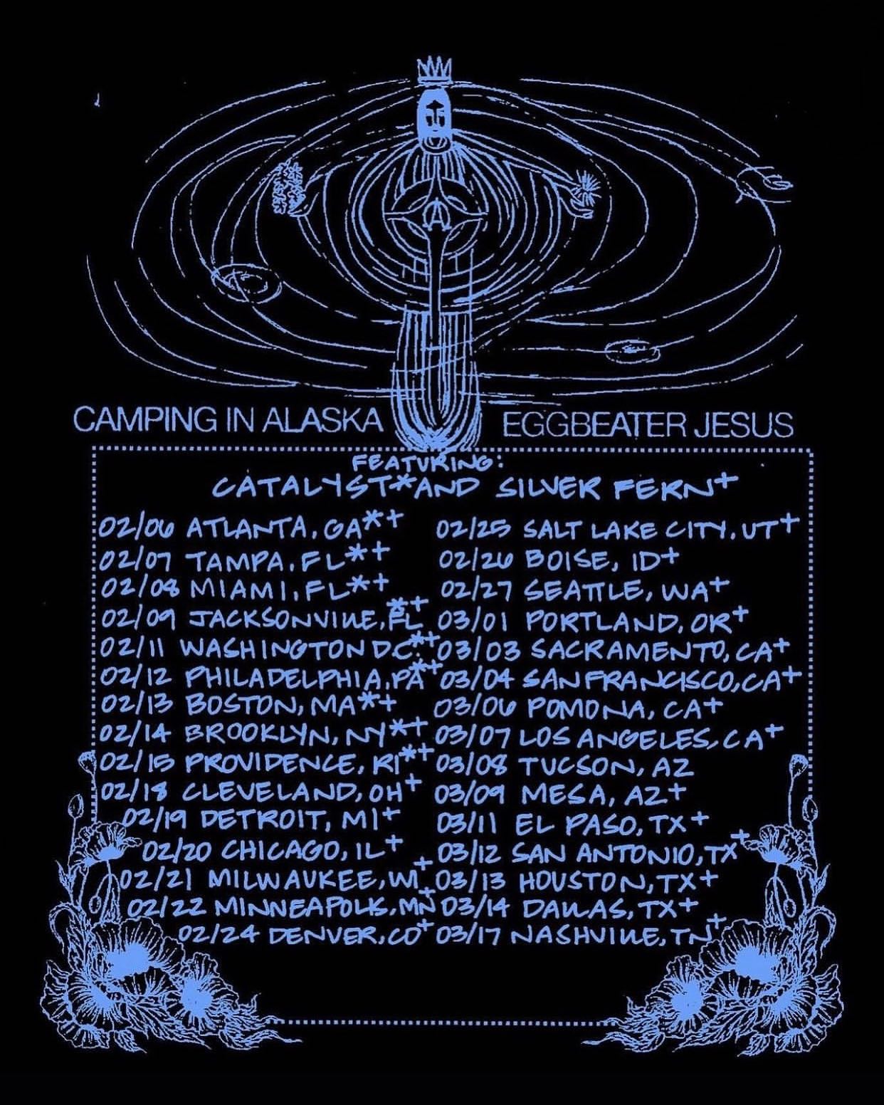 Camping in Alaska Eggbeater Jesus Tour Poster 2025